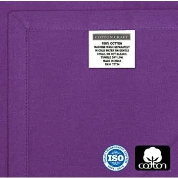 COTTON CRAFT Multicolor Cloth Napkins - Set of 12 Pure Cotton Everyday Lunch Dinner Napkin - Spring Summer Fall Holiday Birthday Party Gift - Soft Washable Absorbent Reusable Napkin - 17 x17