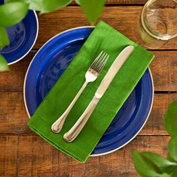 COTTON CRAFT Multicolor Cloth Napkins - Set of 12 Pure Cotton Everyday Lunch Dinner Napkin - Spring Summer Fall Holiday Birthday Party Gift - Soft Washable Absorbent Reusable Napkin - 17 x17