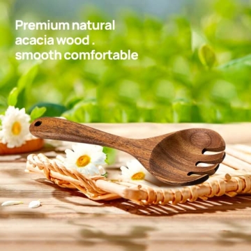 TANAAB Kitchen Wooden Utensils Set, 5 Piece Acacia Wood Set