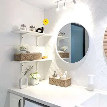 Mkono Macrame Storage Baskets Boho Decor Box Handmade Woven Decorative Countertop Toilet Tank Shelf ...