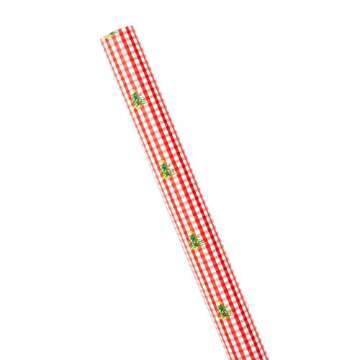 Caspari Christmas Tree Gingham Gift Wrapping Paper - Three 30 in. x 8 ft. Rolls