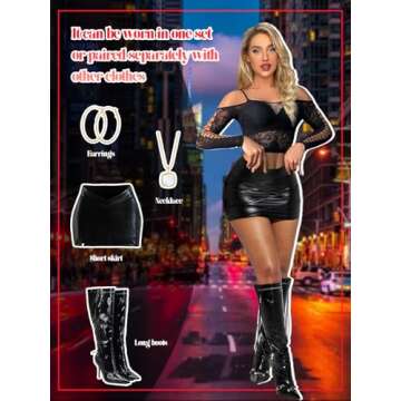 Buitifo Womens Lingerie Set Fishnet BabyDoll Bodysuit Two Piece Nightwear (Black,M)