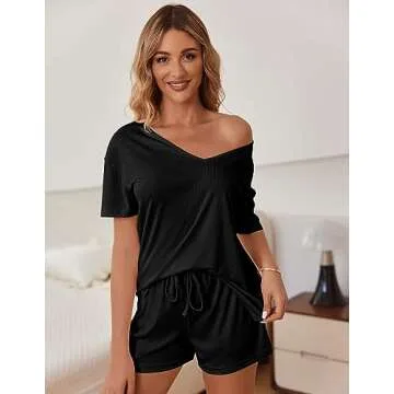 Ekouaer Women’s Ribbed Knit Lounge Set for Ultimate Comfort
