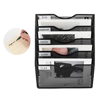 EasyPAG Wall Mounted File Organizer 5 Pocket Durable Design