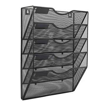 EasyPAG Wall Mounted File Organizer 5 Pocket Durable Design