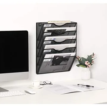 EasyPAG Wall Mounted File Organizer 5 Pocket Durable Design