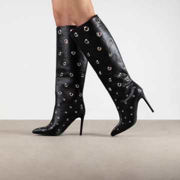 XEYANFYS Studded Knee High Boots for Fashionista Women