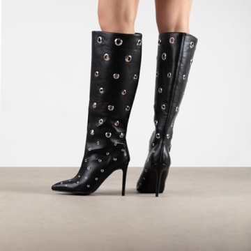 XEYANFYS Studded Knee High Boots for Fashionista Women