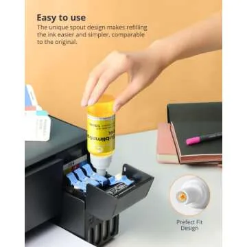 Hiipoo Sublimation Ink 522 Refilled Bottles Work with ET-2720 ET-2760 ET-2800 ET-15000 ET-2803 ET-2850 ET-3760 ET-4800 ET-4760 Inkjet Printer Heat Press Transfer on Mugs T-Shirts Pillows Phone Case