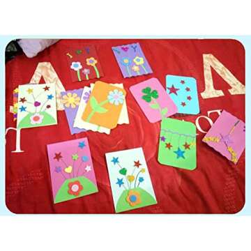 UUYYEO 10 Pcs Self-Adhesive Foam Sheets - Red EVA Craft Sheets