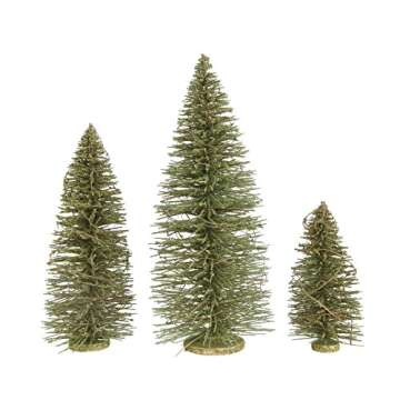 Creative Co-Op Green Bottle Brush Tree with Moss Finish