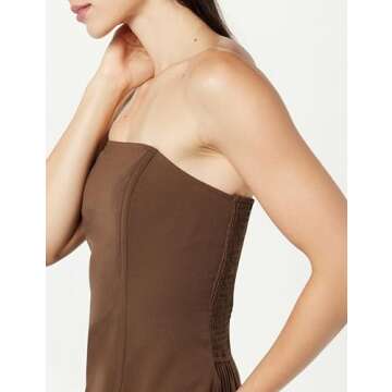 The Drop Women's Alejandra Strapless Corset Top, Coffee Bean, XS