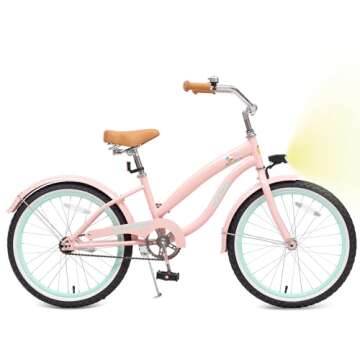 ACEGER Girls Beach Cruiser Bike for Kids 5-13 Years Old, 16" 18" 20" 24" Single Speed Kids Bicycle I...