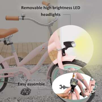 ACEGER Girls Beach Cruiser Bike for Kids 5-13 Years Old, 16" 18" 20" 24" Single Speed Kids Bicycle Included Coaster Brake, Front and Rear Reflectors, 24" 7 Speeds with Dual Brakes