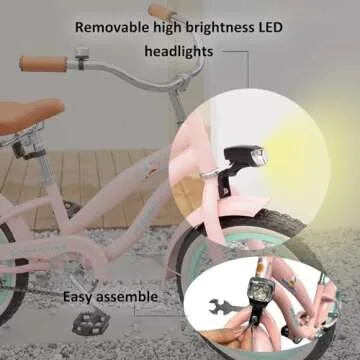 ACEGER Girls Beach Cruiser Bike for Kids 5-13 Years Old, 16" 18" 20" 24" Single Speed Kids Bicycle Included Coaster Brake, Front and Rear Reflectors, 24" 7 Speeds with Dual Brakes