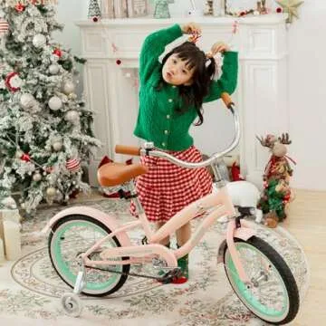 ACEGER Girls Beach Cruiser Bike for Kids 5-13 Years Old, 16" 18" 20" 24" Single Speed Kids Bicycle Included Coaster Brake, Front and Rear Reflectors, 24" 7 Speeds with Dual Brakes