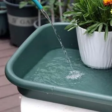 Defemim Garden Tidy Tray, Multifunctional One Piece Potting Tray for Seeding, Mixing, Growing and Pot Storage, Succulent and Cactus Soil Potting Mix Tray 23"x16.4"x4.3",Green