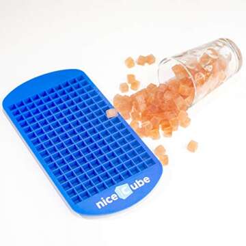 niceCube Mini Ice Cube Trays - 2 Tray Set - 160 Small Cube Silicone Molds, BPA-Free, Mini Cubes Will Chill Your Drink Faster