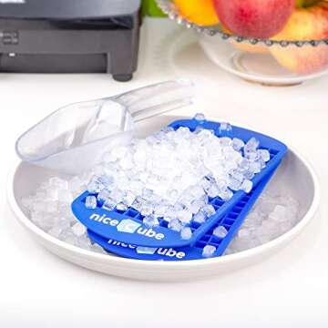 niceCube Mini Ice Cube Trays - 2 Tray Set - 160 Small Cube Silicone Molds, BPA-Free, Mini Cubes Will Chill Your Drink Faster