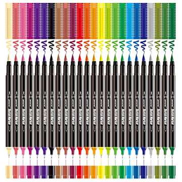 Dual Brush Pens Fine Markers - Fine Tip Drawing Markers for Coloring Books, Brush Pens for Sketching Markers, 24 Bright Colors