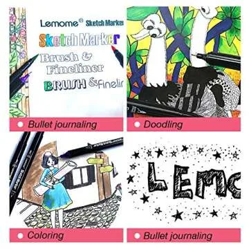 Dual Brush Pens Fine Markers - Fine Tip Drawing Markers for Coloring Books, Brush Pens for Sketching Markers, 24 Bright Colors