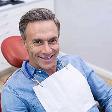 JMU 125 Pack Dental Bibs Disposable, White Dental Bibs 3-Ply Dentist Bibs 13" x 18'' Medical Tray Covers