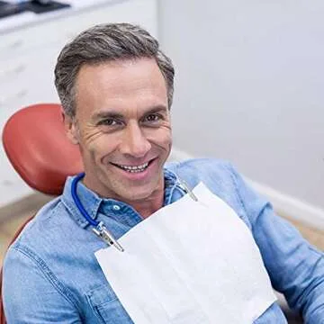 JMU 125 Pack Dental Bibs Disposable, White Dental Bibs 3-Ply Dentist Bibs 13" x 18'' Medical Tray Covers