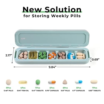 Durable Weekly Pill Organizer with AM PM Compartments