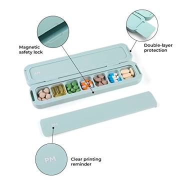 Durable Weekly Pill Organizer with AM PM Compartments