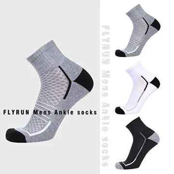 FLYRUN Men's Athletic Moisture Wicking Socks - 6 Pack