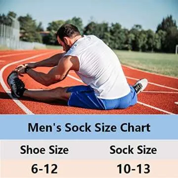 FLYRUN Men's Athletic Moisture Wicking Socks - 6 Pack