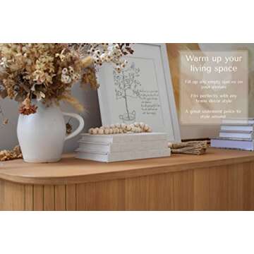 Kigan Home Linen Decorative Books, Set of 3 (Assorted Size Sandy Beige) - Neutral Fabric Books with ...