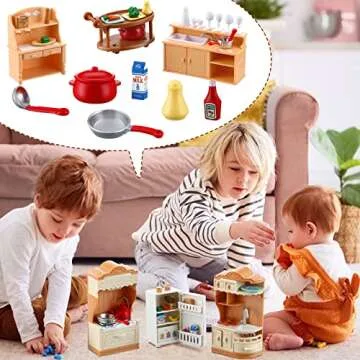 43 Pcs Dollhouse Kitchen Play Set for Imaginative Kids