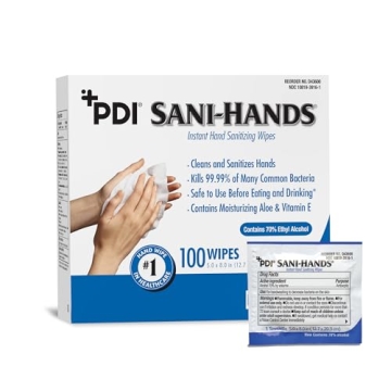 Sani-Hands Hand Sanitizer Wipes - 100 Packets for Hygiene On-the-Go