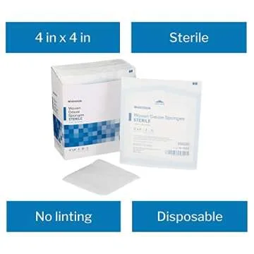 McKesson 12-Ply Cotton Gauze Sponges for Wound Care