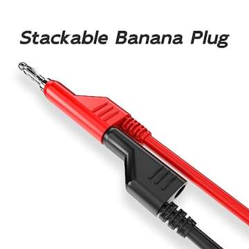Goupchn 5PCS Stackable Banana to Banana Plug Test Leads Soft Electrical Test Cable Wire 3.3ft/1m for Multimeter 1000V 15A