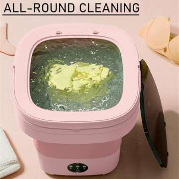 Portable Washing Machine, Mini Washer, 11L Upgraded Large Capacity Foldable Washer for Deep Cleaning...
