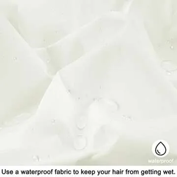 Reusable Shower Cap for Women, Large Waterproof Shower Bonnet Washable Elastic Band Bath Hair Hat for Long Hair, Braids(White)