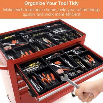 Giklux 45 Pack Tool Box Organizer Tray Divider, Toolbox Desk Drawer Organizer,Garage Organization St...