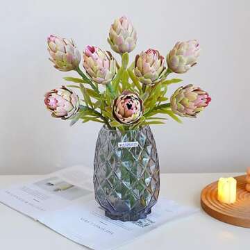 Lovmeety 4Pcs Artichokes Artificial Flowers for Decor