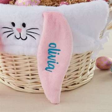 Personalized Easter Basket with Bunny Liner for Kids