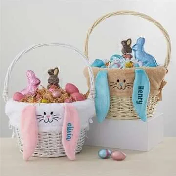 Personalized Easter Basket with Bunny Liner for Kids