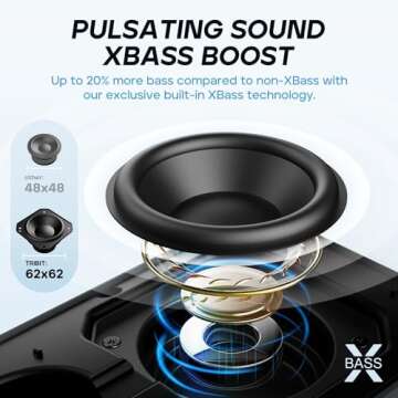 Tribit StormBox Flow Bluetooth Speaker, Portable Speaker with XBass, 30H Playtime Wireless Speaker, ...