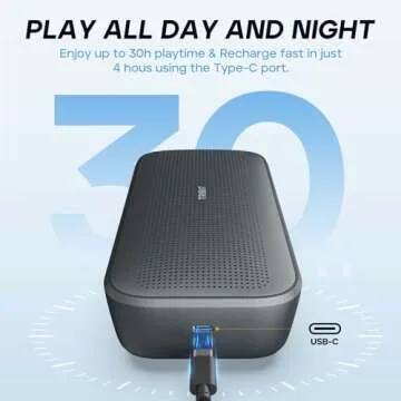 Tribit StormBox Flow Bluetooth Speaker, Portable Speaker with XBass, 30H Playtime Wireless Speaker, IP67 Waterproof, Bluetooth 5.3, TWS, Custom EQ, Type-C Speaker for Outdoor Travel Beach