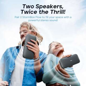 Tribit StormBox Flow Bluetooth Speaker, Portable Speaker with XBass, 30H Playtime Wireless Speaker, IP67 Waterproof, Bluetooth 5.3, TWS, Custom EQ, Type-C Speaker for Outdoor Travel Beach