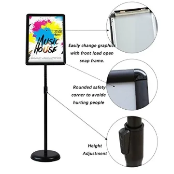 HUAZI Adjustable Sign Holder - Sturdy Floor Stand for Displays