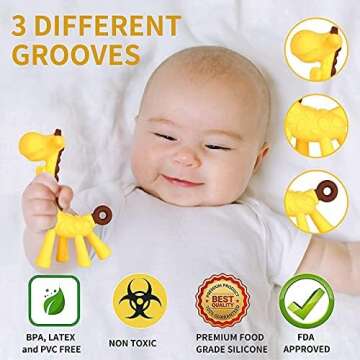 Haili XMGQ Baby Teething Toys, Silicone Baby Teether Freezer BPA Free, Soothe Babies Teething Relief...