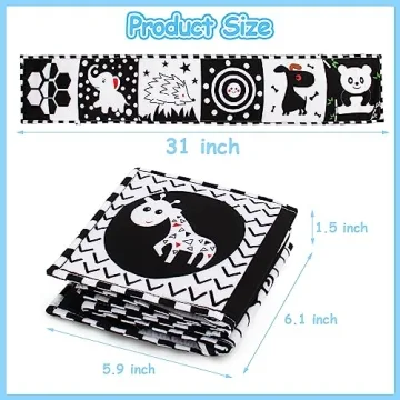 Cawgug High Contrast Baby Book for Infants' Early Development