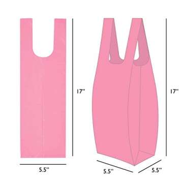 Doggie Walk Bags Large Dog Poop Bags on a Roll with Easy Tie Handles, Strong and Leak Proof Doggy Waste Bags, 72 Count, Pink Scented