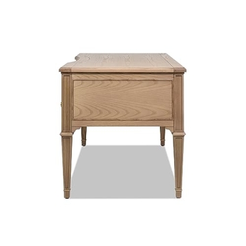 Elegant Dauphin Gold Accent Desk with 5 Drawers